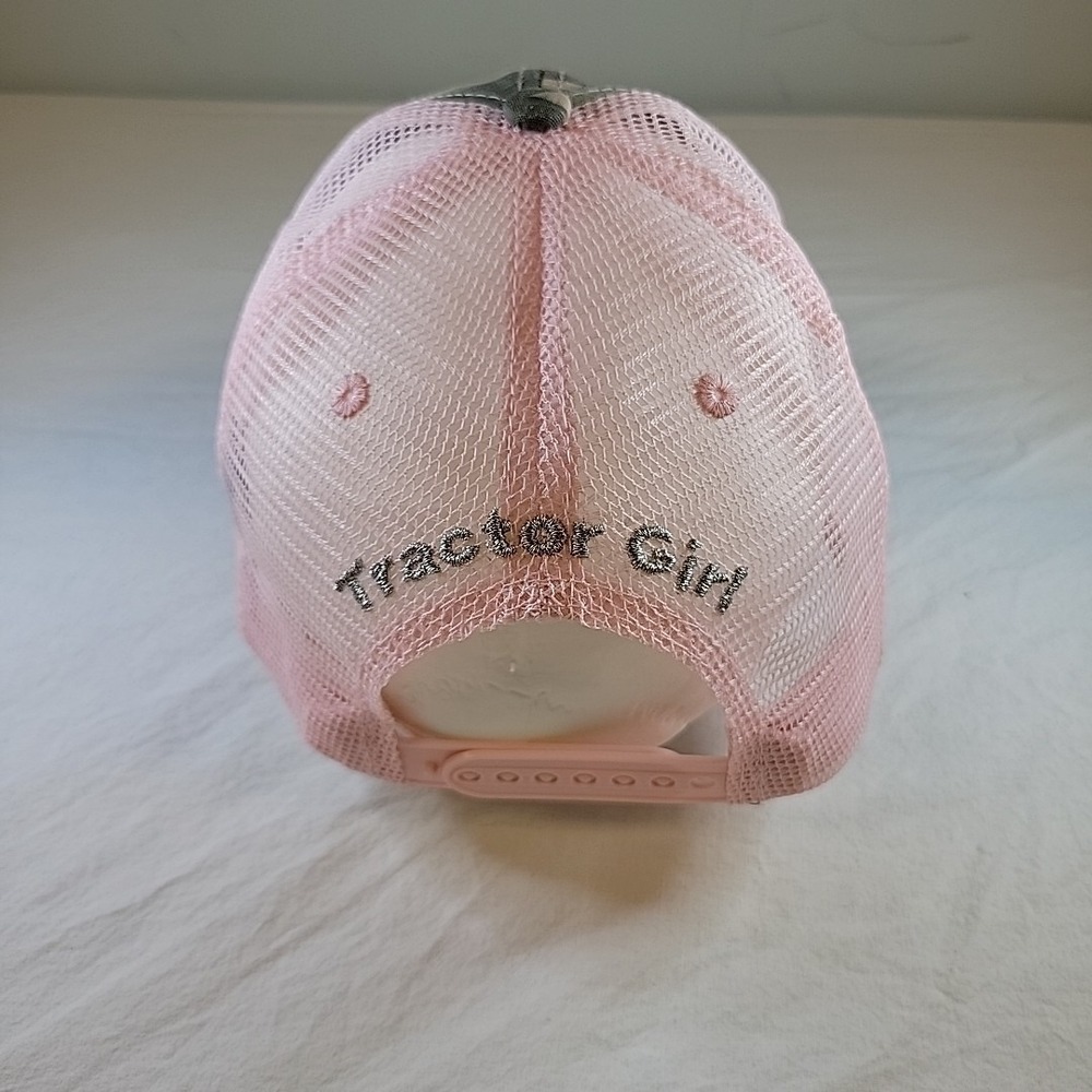 John Deere Tractor Girl Pink Mesh Camo Womens Trucker Snapback Hat - Picture 5 of 10